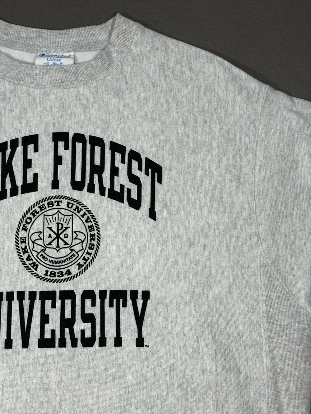 Champion Reverse Weave Wake Forest University Crewneck Sweatshirt Gray L - Picture 5 of 16